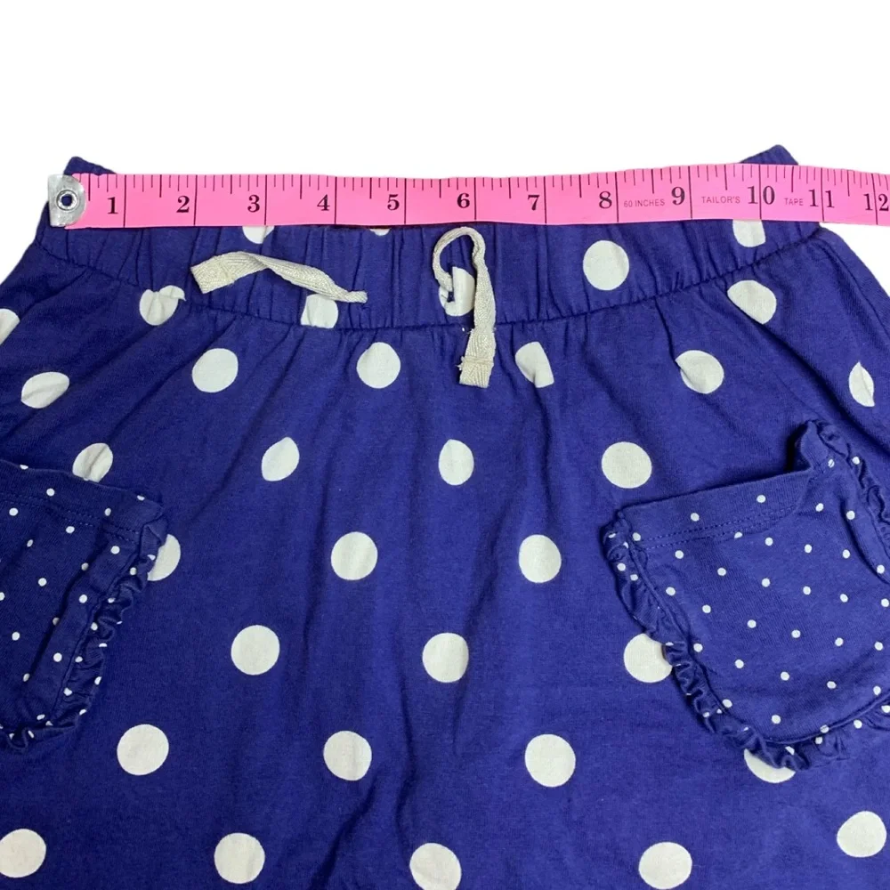 Mini Boden Girls Size 9-10Y Blue Skort Polka Dots Skirt 100% Cotton